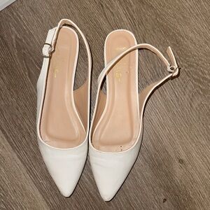 LULUS Elegant White Slingback flats
